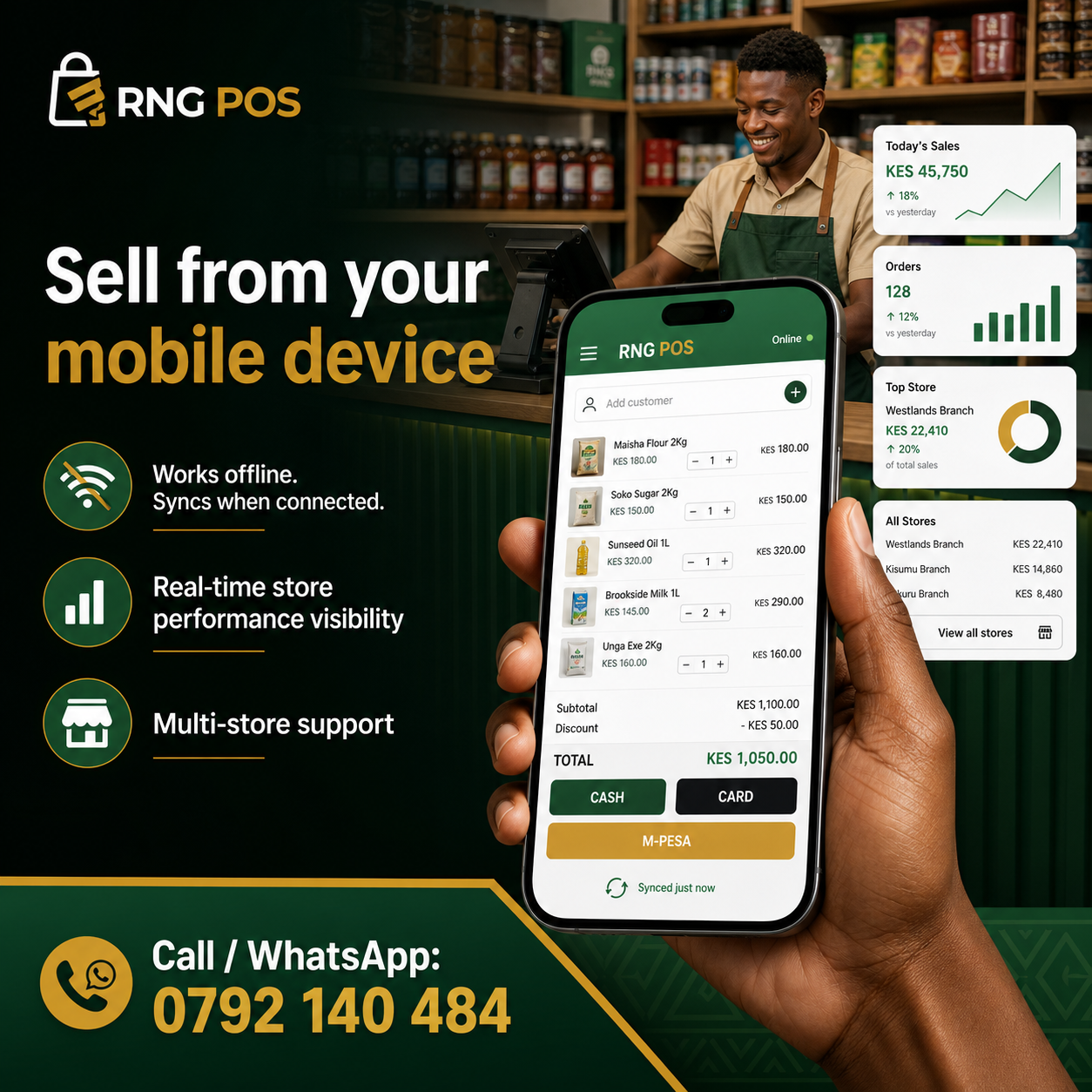 RNG POS mobile point of sale poster
